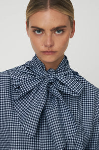 Stella Nova Blue Check Bow Shirt - The Mercantile London