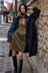 ICHI Kilavi Navy Trench Coat - The Mercantile London