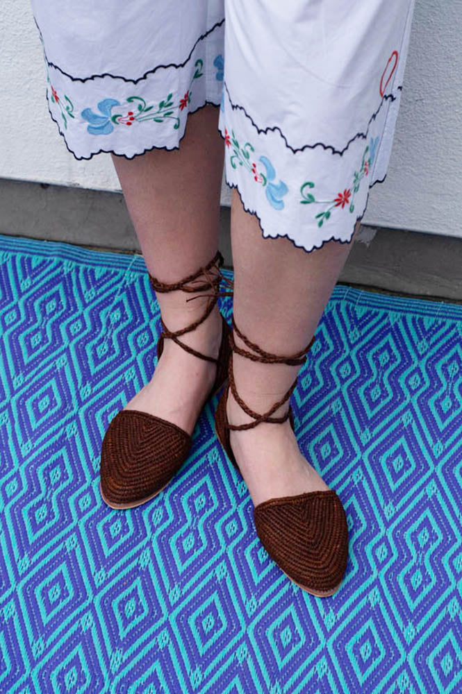 Raffia Handmade Brown Sandals - The Mercantile London
