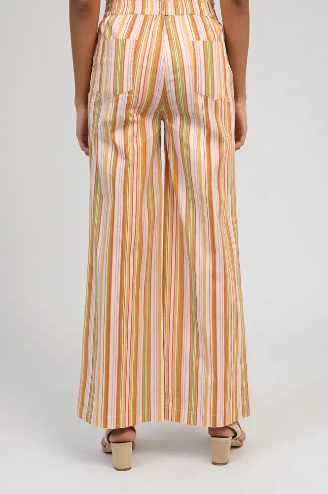An'ge Rosina Yellow & Lime Striped Trousers - The Mercantile London