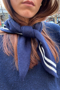 Somerville Navy Cashmere Neckerchief Scarf