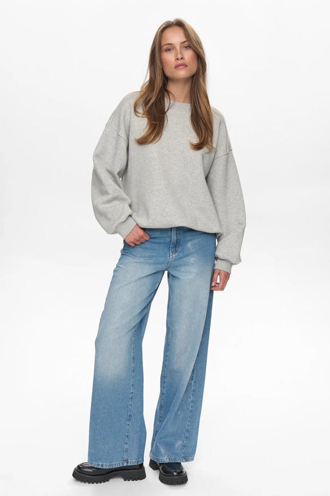 Numph Bissa Light Grey Sweatshirt - The Mercantile London