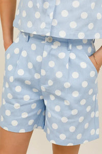 Daphne Marie Ciel Blue Polka Dot Shorts
