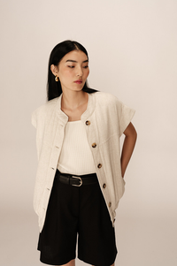 Grace & Mila Placide Beige Vest - The Mercantile London