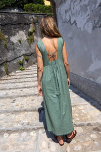 Indi & Cold Emerald Cross Stitch Embroidered Dress