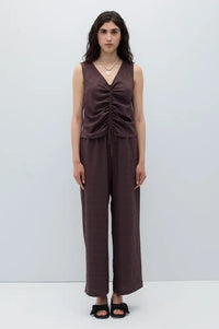 Rita Row Bisou Brown Reversible Ruched Top - The Mercantile London