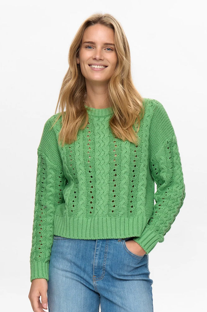 Numph Remi Grass Green Knitted Jumper