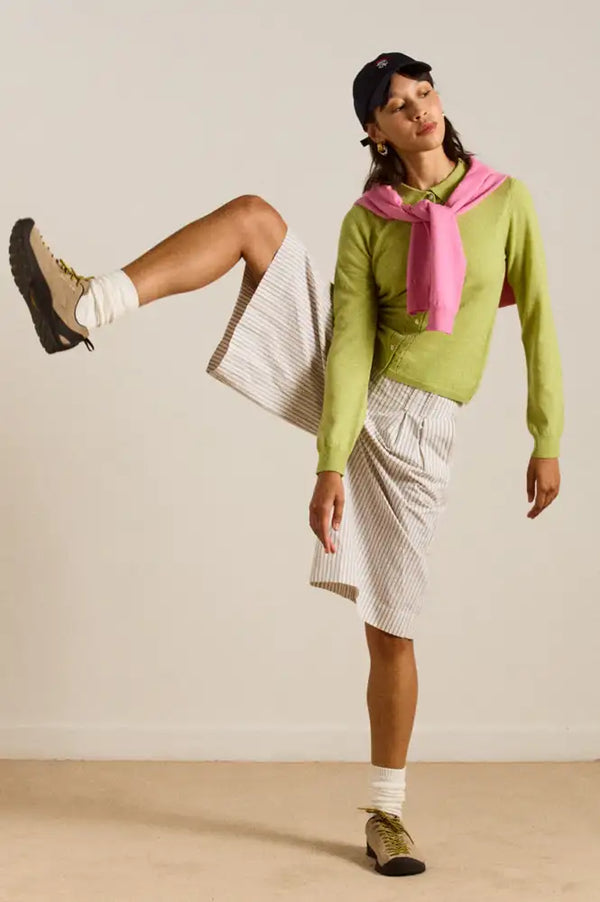 Damson Madder Voula Lime Cardigan - The Mercantile London