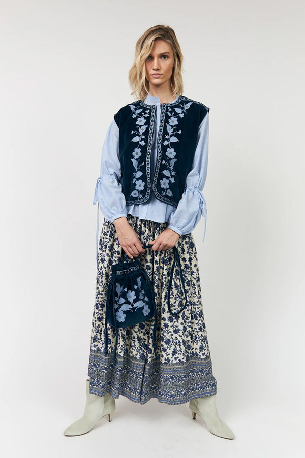 Lolly's Laundry Thelma Navy Drawstring Bag - The Mercantile London