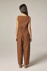 Amente Brown & Orange Checkered Drawstring Trousers - The Mercantile London