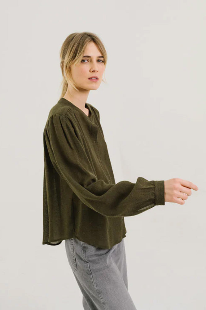 Sacrecoeur Gladis Khaki Blouse - The Mercantile London