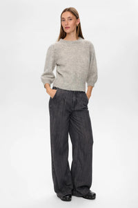 Numph Suri Brushed Chateau Grey Jumper - The Mercantile London