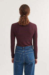 Basic Apparel Ludmilla Bordeaux and Sky Captain Top - The Mercantile London