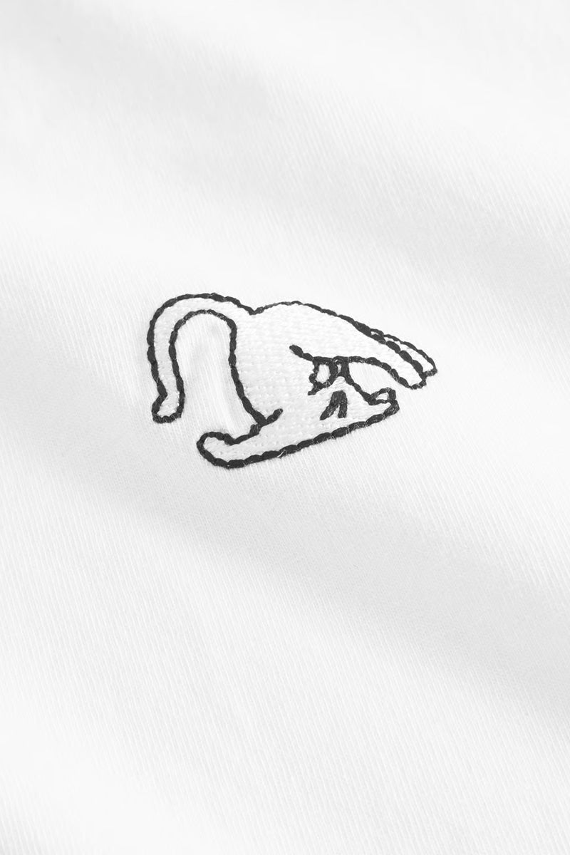 Dedicated Vadstena Cat Pose White T-Shirt - The Mercantile London