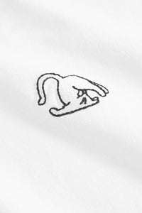 Dedicated Vadstena Cat Pose White T-Shirt - The Mercantile London