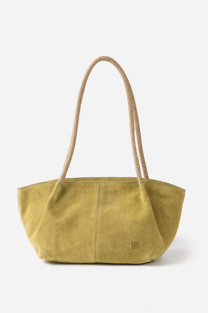 Biba Somerville Lime Suede Shoulder Bag