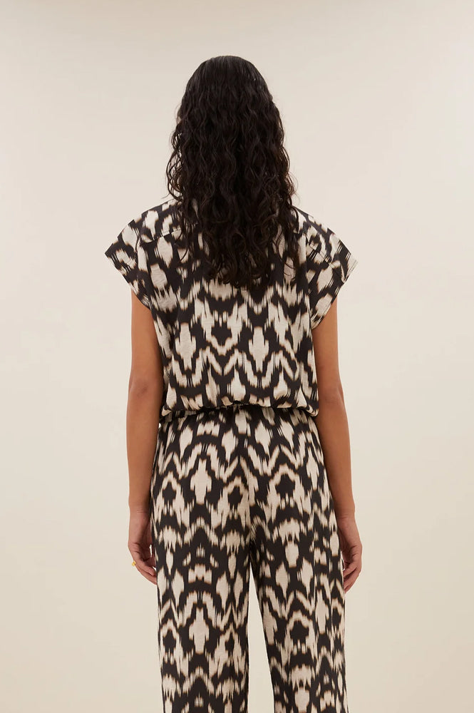 By-Bar Lode Brown Batik Blouse - The Mercantile London