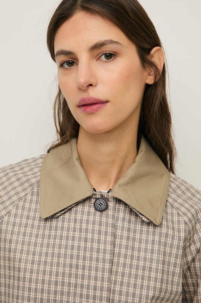 Yerse Check Water Repellent Trench Coat - The Mercantile London
