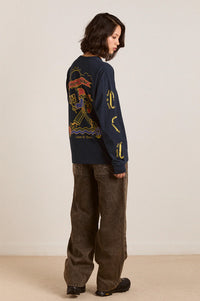 Damson Madder The Rambler Navy Long-Sleeve T-Shirt