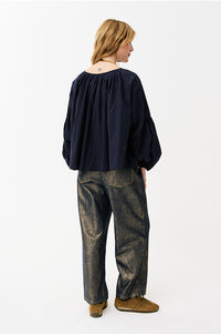 Maison Anana Philise Navy Blouse - The Mercantile London