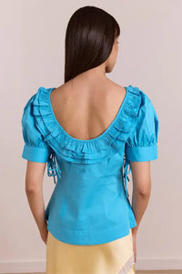 Damson Madder Anke River Blue Blouse - The Mercantile London