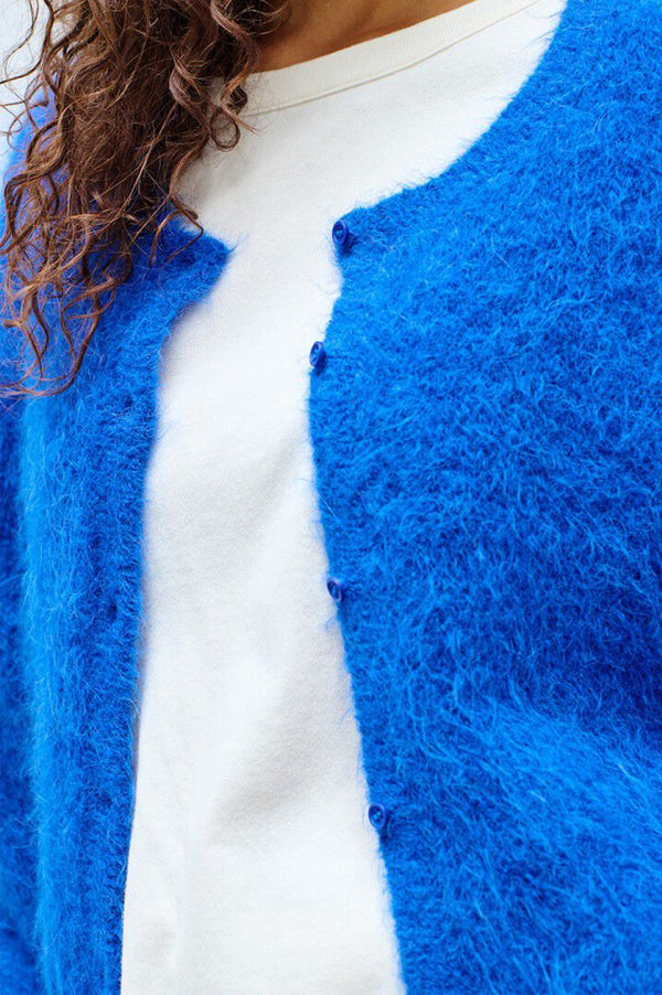 American Vintage Niby Royal Blue Marl Cardigan - The Mercantile London