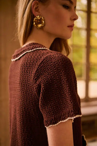 Petite Mendigote Mina Chocolate Knitted Shirt - The Mercantile London
