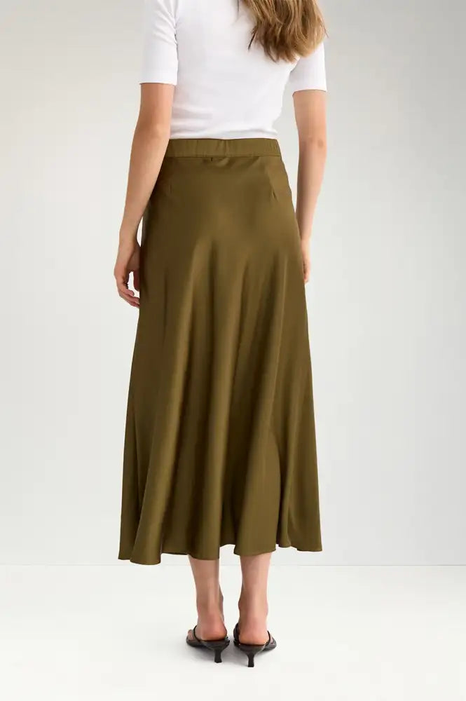 Numph Amelia Fir Green Midi Skirt