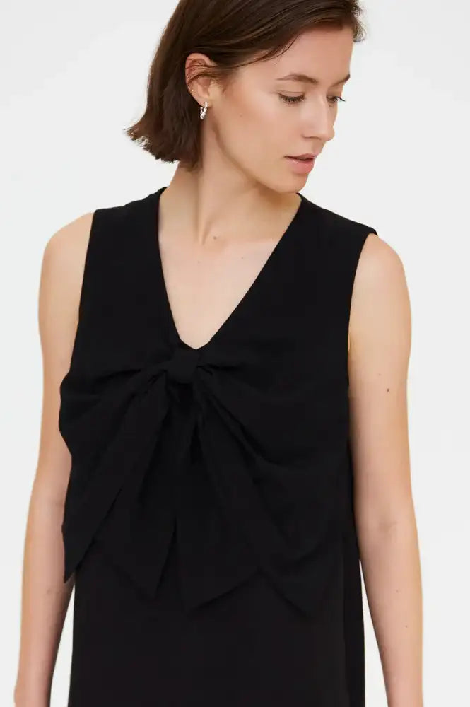 Compania Fantastica Black Bow Mini Dress - The Mercantile London