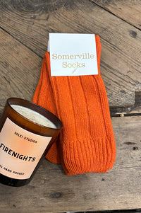 Sommerville Orange Recycled Wool Socks - The Mercantile London