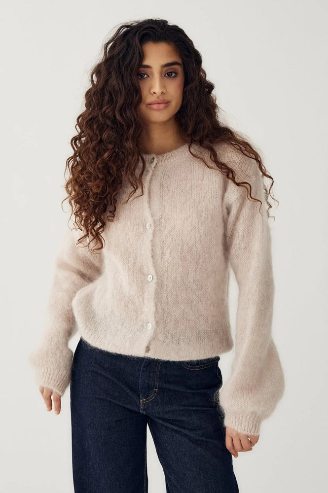 Noella Kae Oyster Mohair Cardigan - The Mercantile London