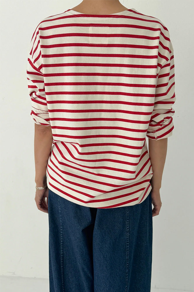 Le Bon Shoppe Marseilles Red Stripe On Cream Top