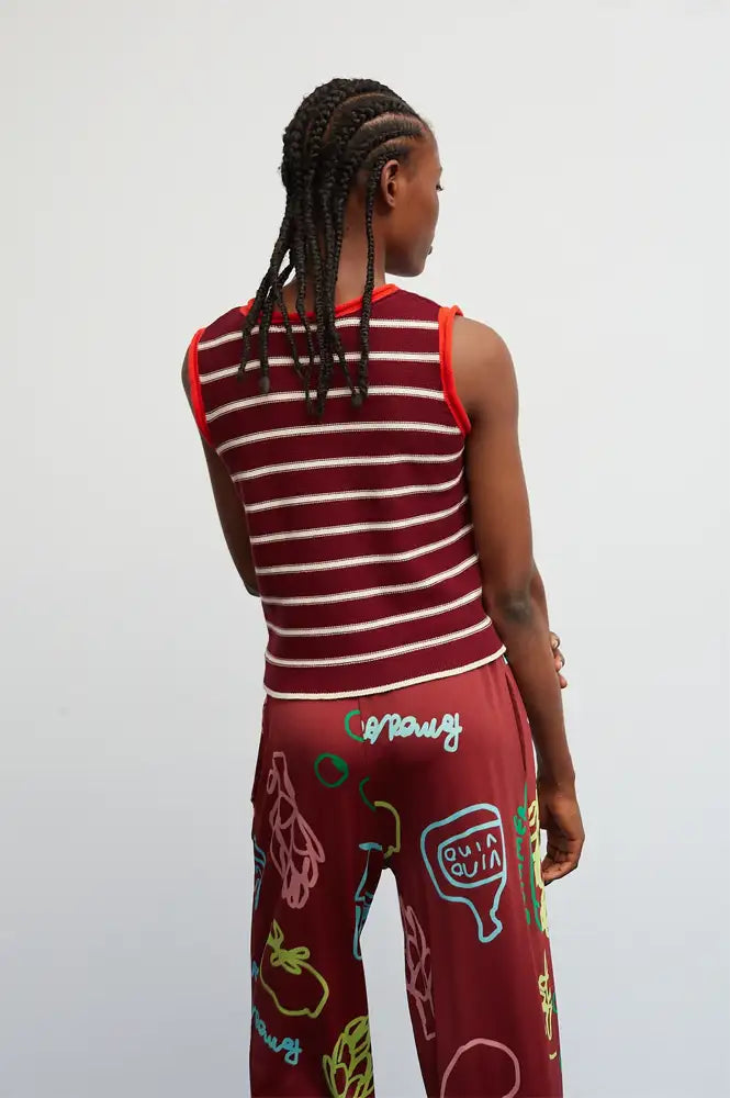Dr Bloom Chupito Wine Knitted Vest - The Mercantile London