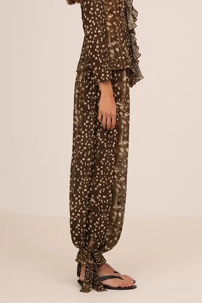 Carmen Says Bambi Noir Printed Balloon Trousers - The Mercantile London