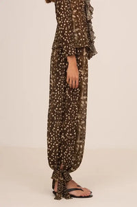 Carmen Says Bambi Noir Printed Balloon Trousers - The Mercantile London