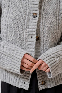 Anne Mi Heather Melange Knit Cardigan