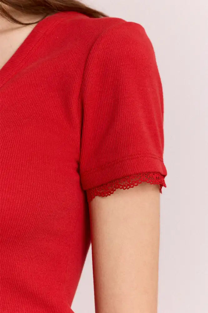 Damson Madder Paige Red V-Neck Top