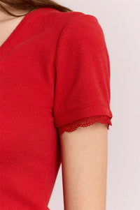 Damson Madder Paige Red V-Neck Top