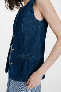 Grace & Mila Vallon Dark Denim Vest - The Mercantile London