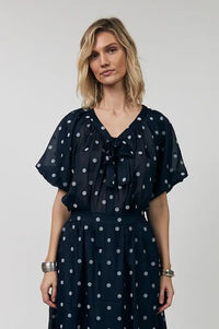 Lolly's Laundry Pine Navy Polka Dot Blouse - The Mercantile London