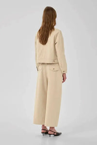My Essential Wardrobe Cindy Feather Beige Trousers - The Mercantile London