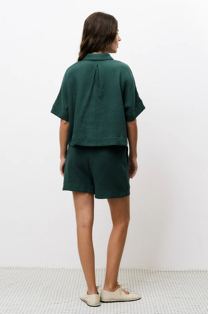FRNCH Nerline Moss Green Shorts - The Mercantile London