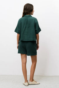 FRNCH Nerline Moss Green Shorts - The Mercantile London