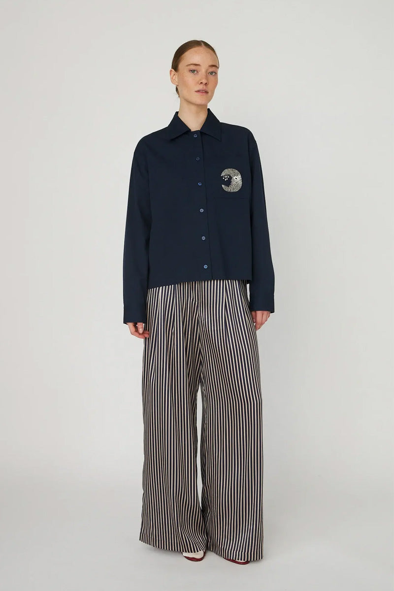 Stella Nova Navy Embellished Moon Shirt - The Mercantile London