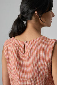 Bibico Pippa Rust Check Top - The Mercantile London