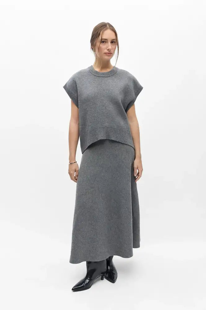 Object Tone Medium Grey Knitted Top