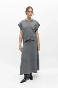 Object Tone Medium Grey Knitted Top