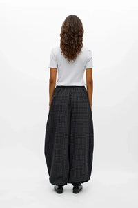 Object Delva Gunmetal Black Check Harem Trousers - The Mercantile London