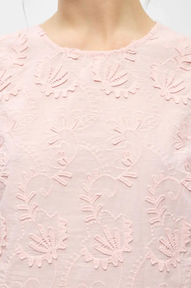 Object Mya Pale Lilac Embroidered Top - The Mercantile London