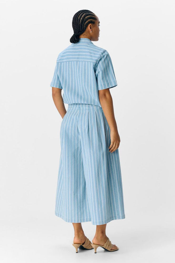 Object Elsie Wide Striped Culotte Jeans - The Mercantile London